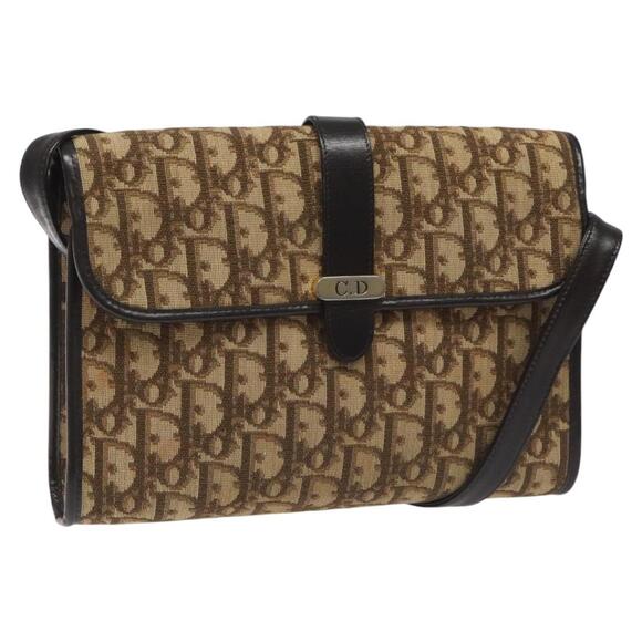 DIOR Trotter Canvas Shoulder Bag Brown - Picture 1 of 16